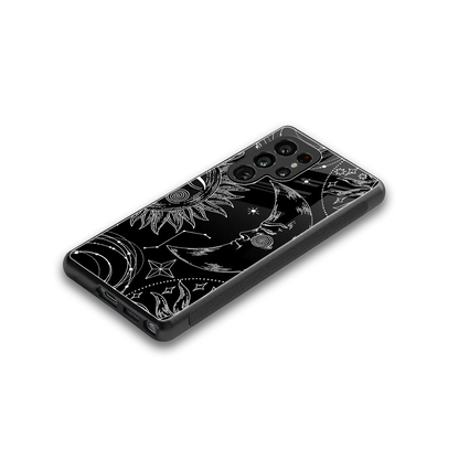 Celestial Duo stylish phone case for samsung galaxy s25 ultra | glossy glass and slim fit