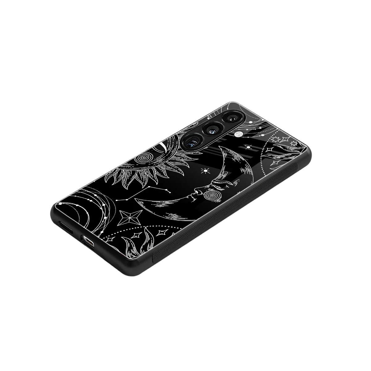 Celestial Duo stylish phone case for samsung galaxy s25 | glossy glass and slim fit