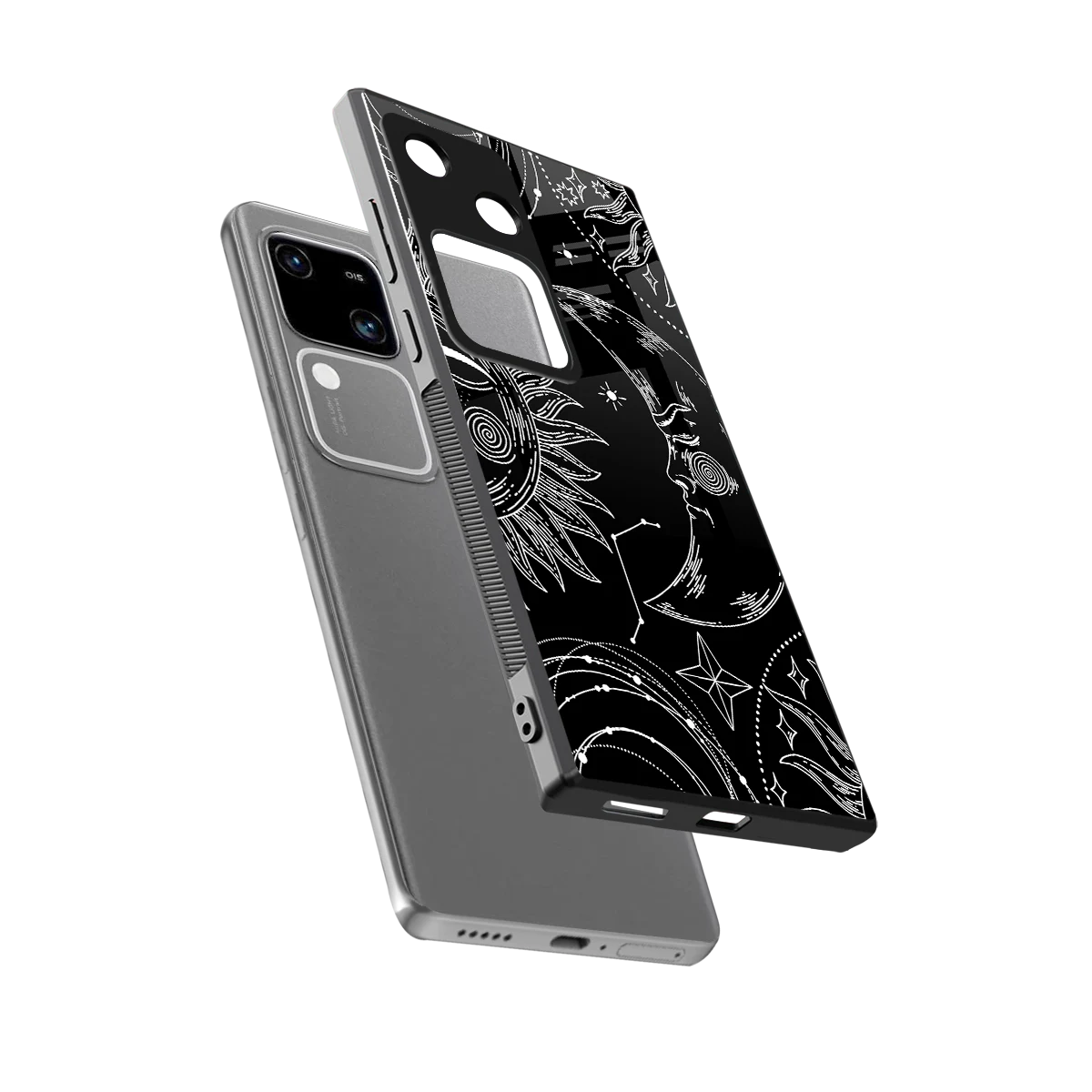 Celestial Duo sleek vivo v30 cover with tempered glass back and TPU edges