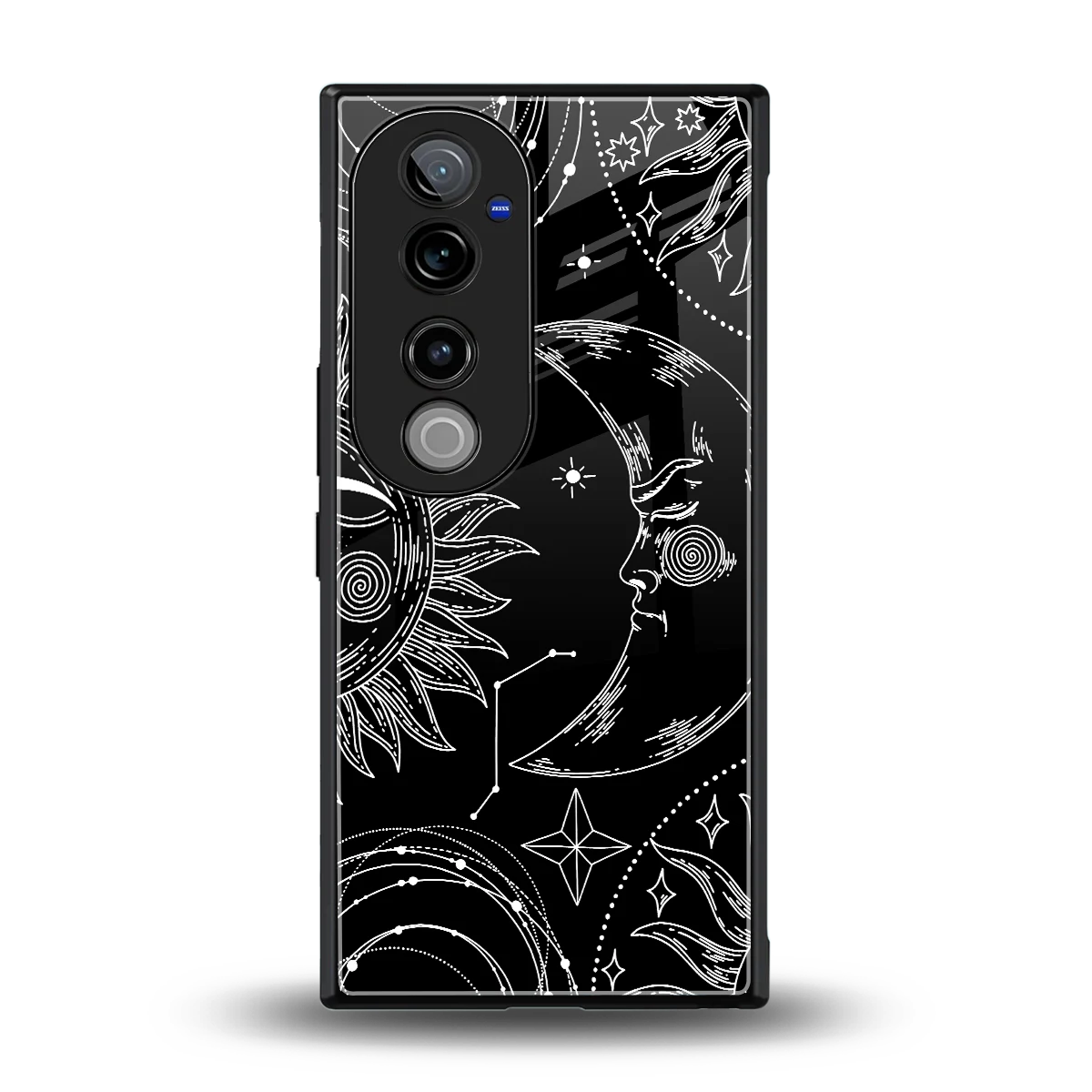 Celestial Duo back phone cover | glass case for vivo v40 pro
