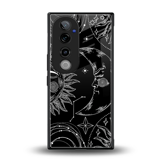 Celestial Duo back phone cover | glass case for vivo v40 pro