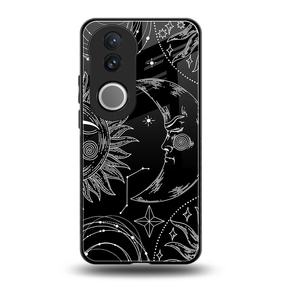 Celestial Duo back phone cover | glass case for vivo v50