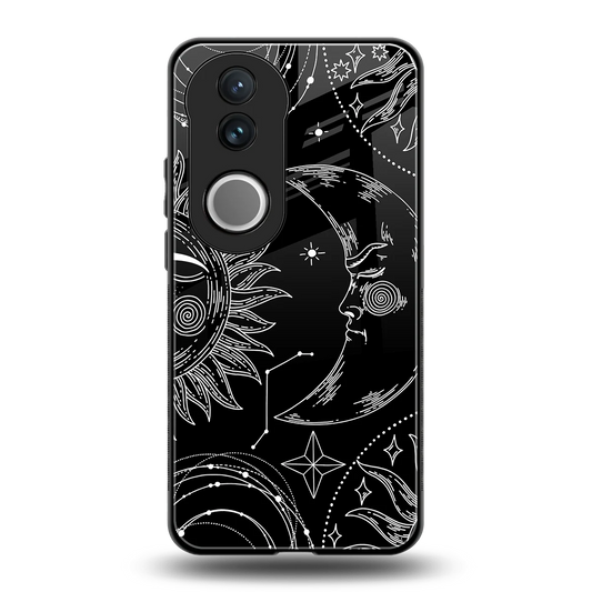 Celestial Duo back phone cover | glass case for vivo v50