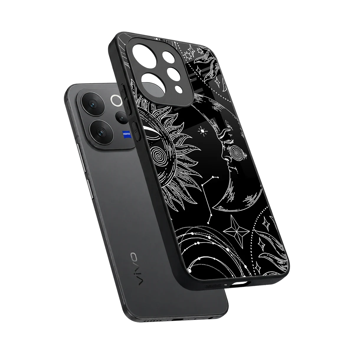 Celestial Duo sleek vivo v70 cover with tempered glass back and TPU edges