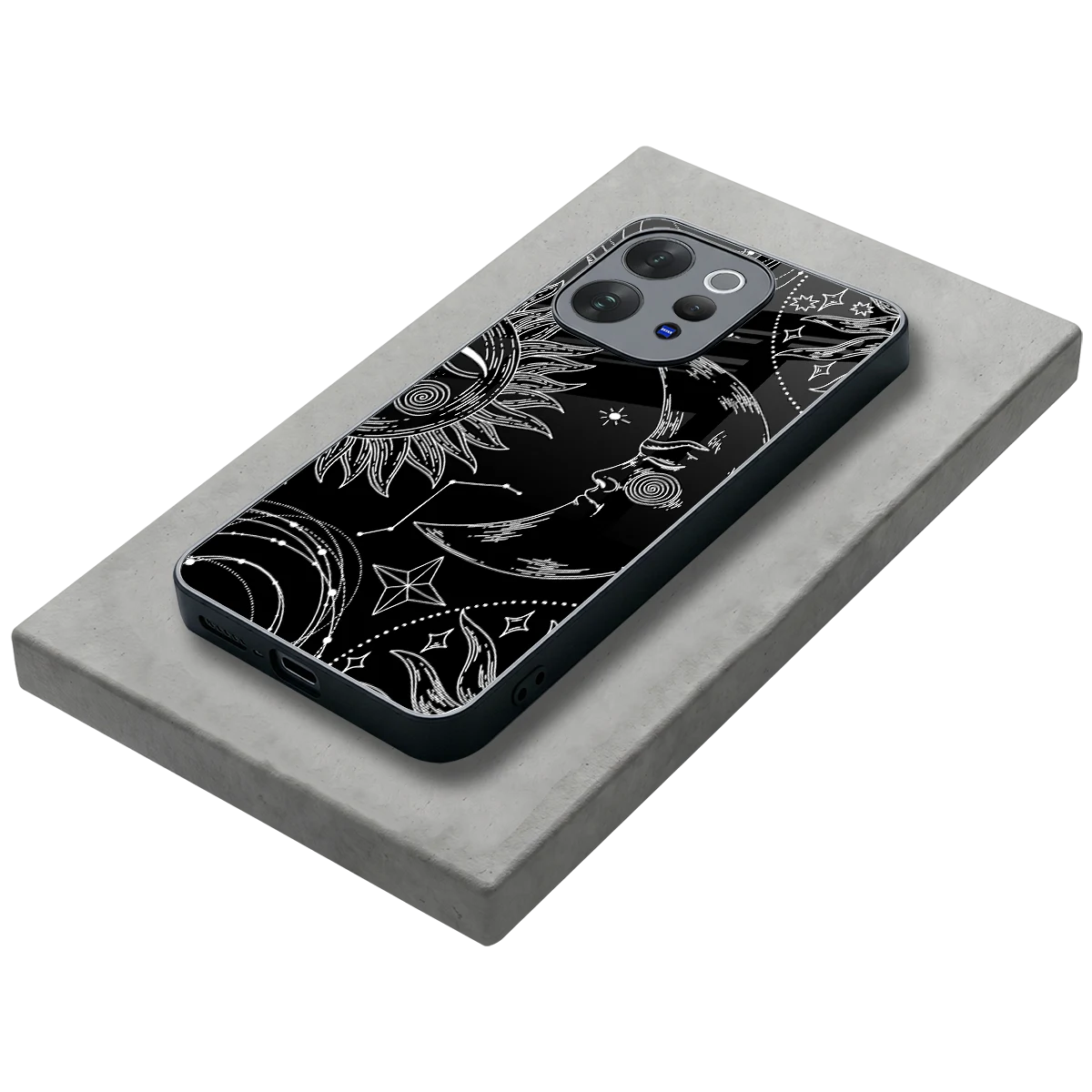 Celestial Duo stylish phone case for vivo v70 elite | glossy glass and slim fit