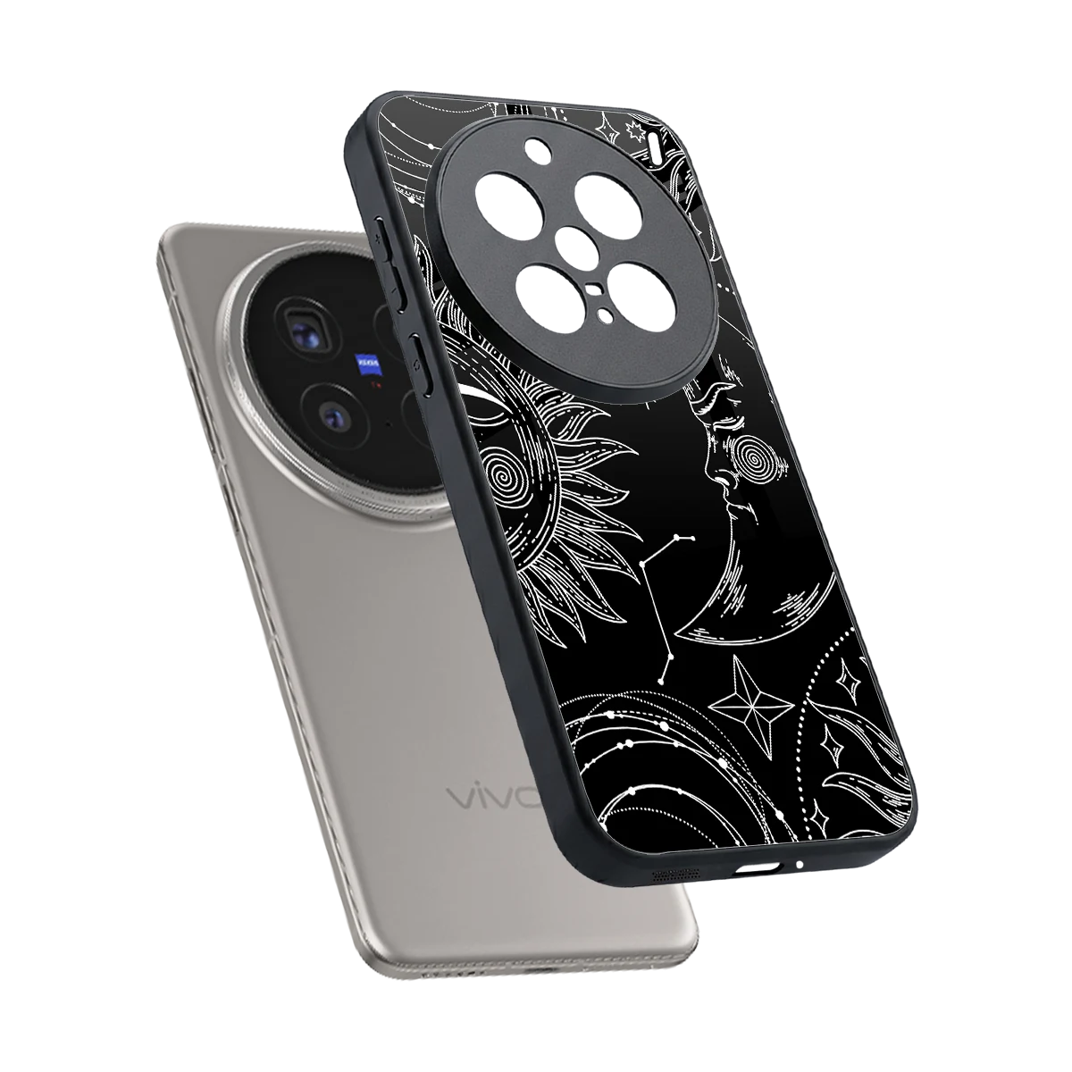 Celestial Duo sleek vivo x200 pro cover with tempered glass back and TPU edges