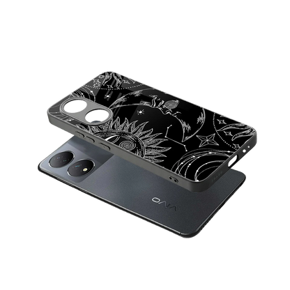 Celestial Duo sleek Vivo-y100 cover with tempered glass back and TPU edges