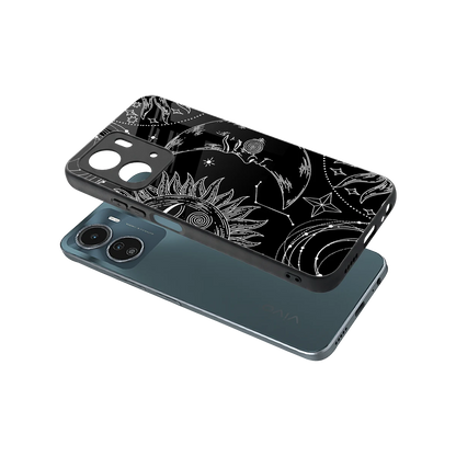 Celestial Duo sleek vivo y16 cover with tempered glass back and TPU edges