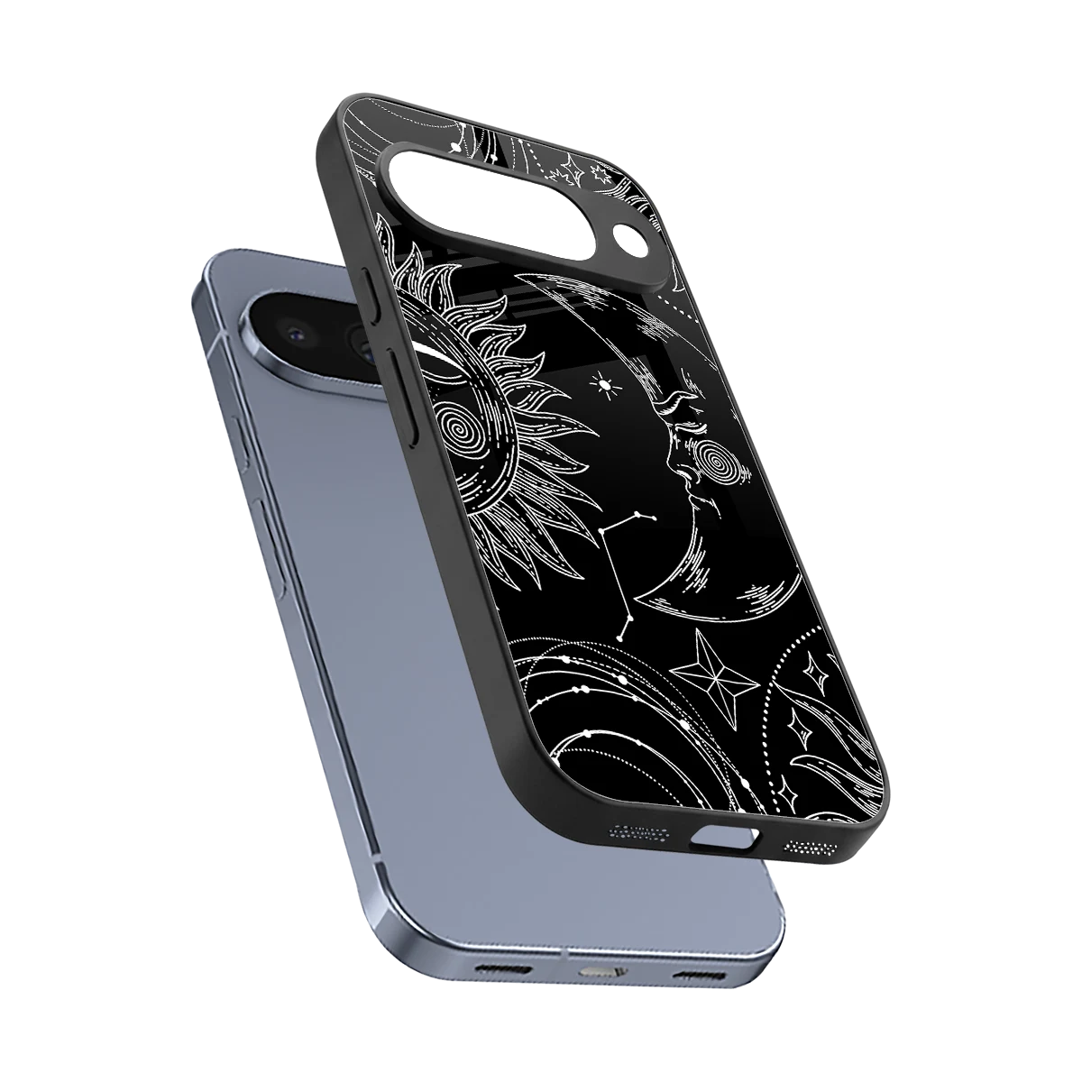Celestial Duo sleek google pixel 10 cover with tempered glass back and TPU edges