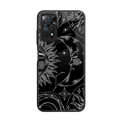 Celestial Duo back phone cover | glass case for redmi note 11 pro