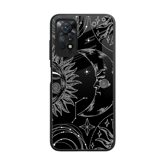 Celestial Duo back phone cover | glass case for redmi note 11 pro