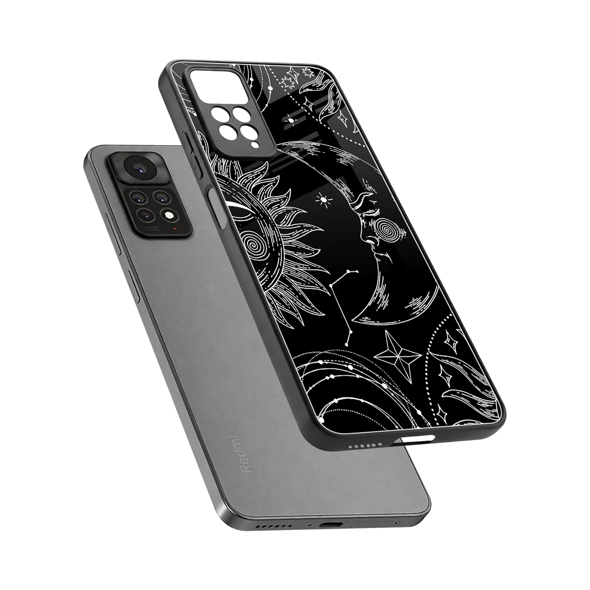 Celestial Duo sleek redmi note 11 pro cover with tempered glass back and TPU edges