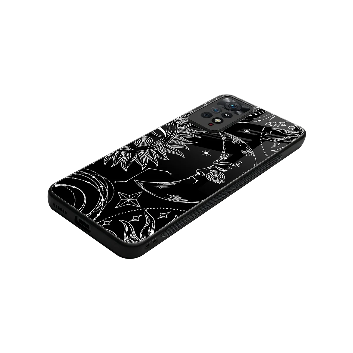 Celestial Duo stylish phone case for redmi note 11 pro | glossy glass and slim fit