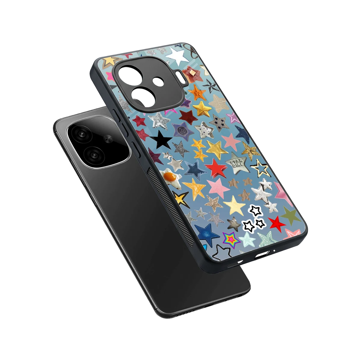 Celestial Glow sleek iqoo neo 10r 5g cover with tempered glass back and TPU edges
