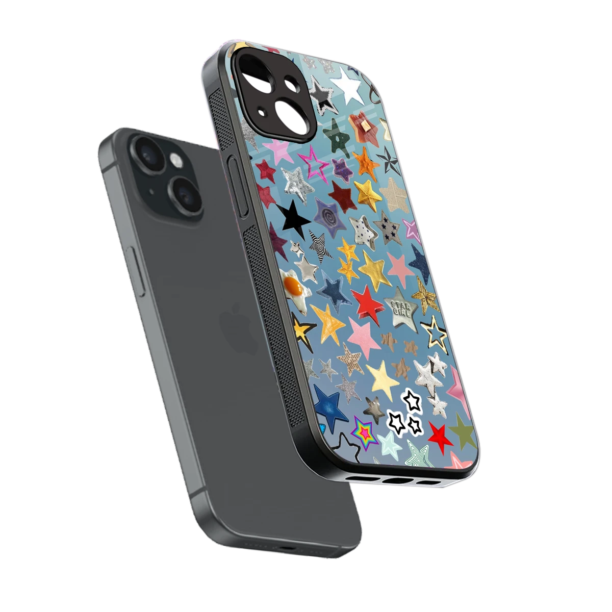 Celestial Glow sleek iphone 14 cover with tempered glass back and TPU edges