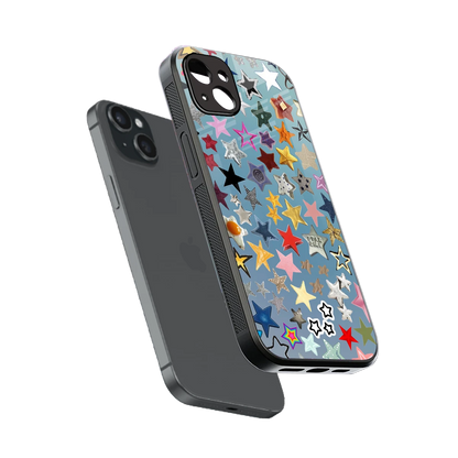 Celestial Glow sleek iphone 14 plus cover with tempered glass back and TPU edges