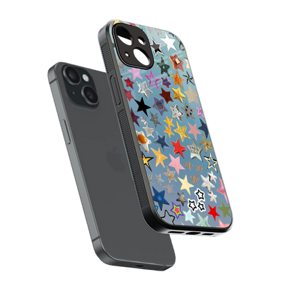 Celestial Glow sleek iphone 15 cover with tempered glass back and TPU edges