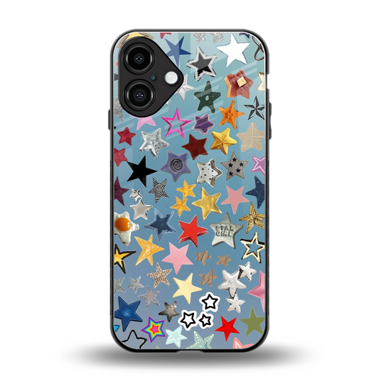 Celestial Glow back phone cover | glass case for iphone 16 plus
