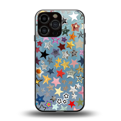 Celestial Glow back phone cover | glass case for iphone 16 pro max