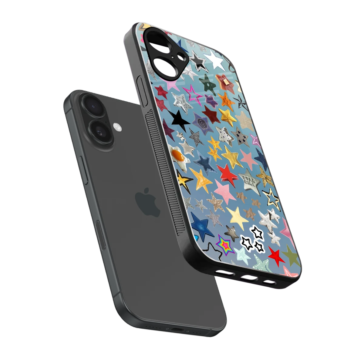 Celestial Glow sleek iPhone 16 cover with tempered glass back and TPU edges