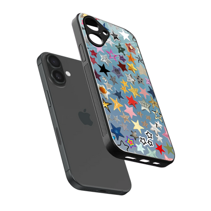 Celestial Glow sleek iPhone 16 cover with tempered glass back and TPU edges