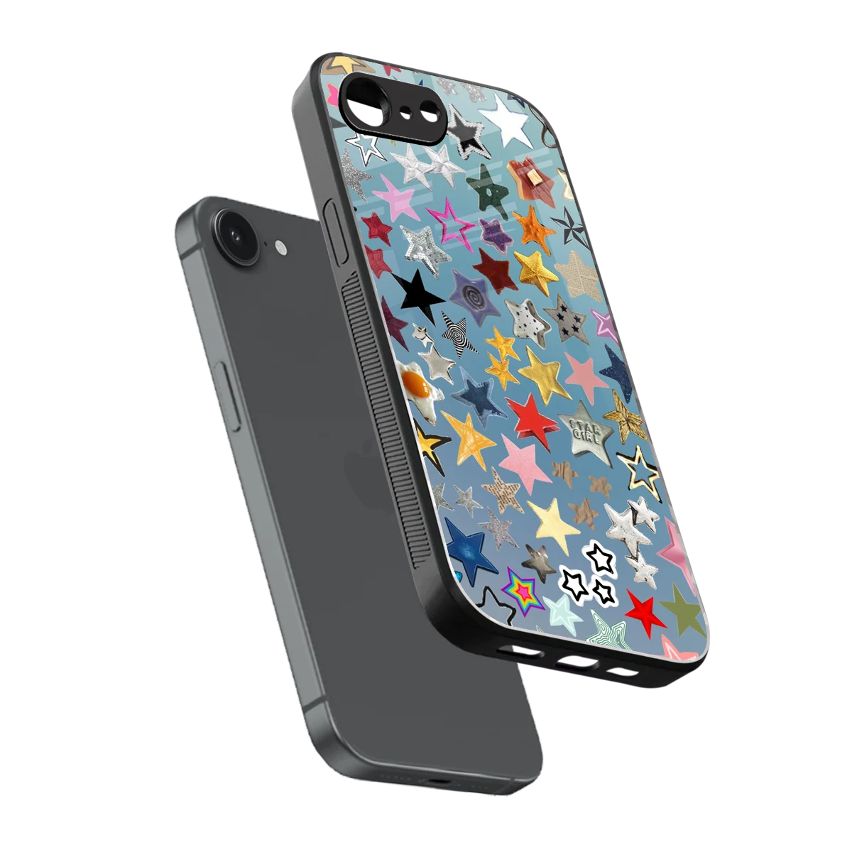 Celestial Glow sleek iphone 16e cover with tempered glass back and TPU edges