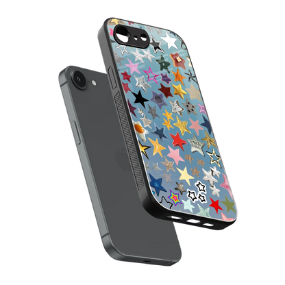 Celestial Glow sleek iphone 16e cover with tempered glass back and TPU edges