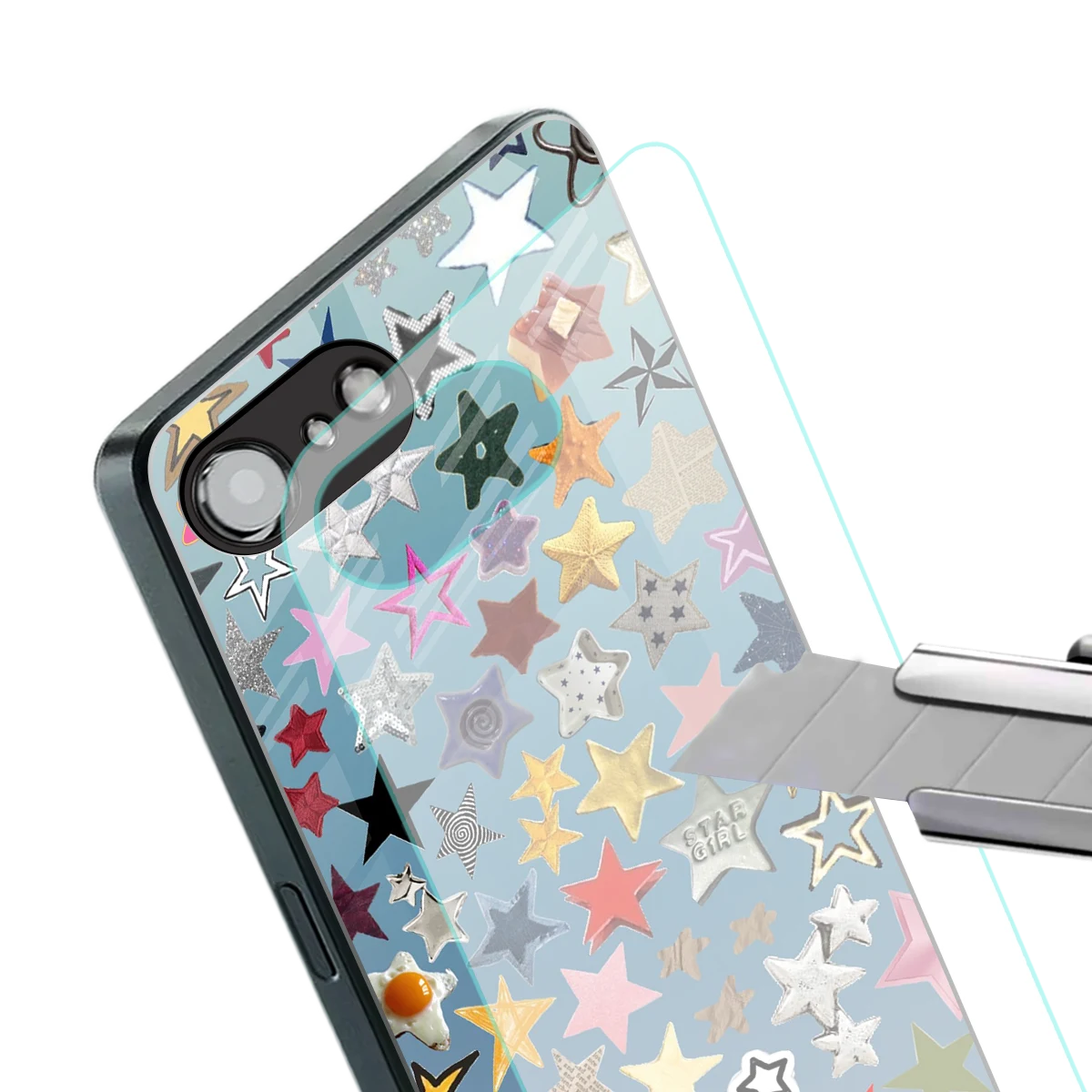 Celestial Glow stylish phone case for iphone 17e | glossy glass and slim fit