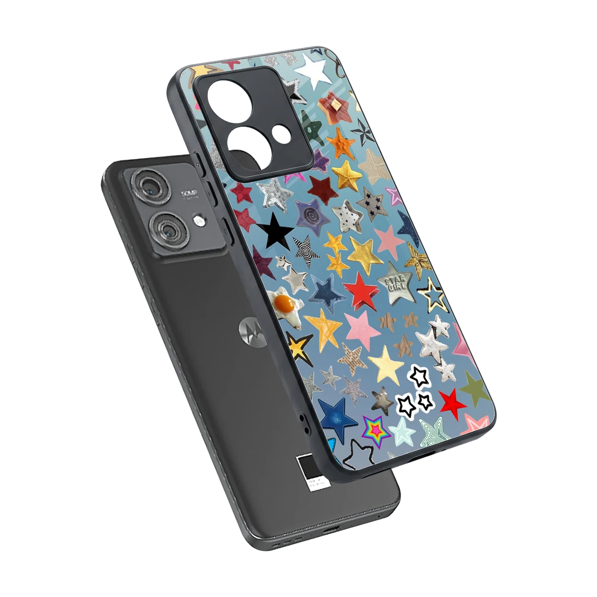 Celestial Glow sleek motorola edge 40 neo 5g cover with tempered glass back and TPU edges