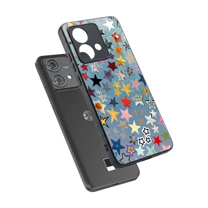 Celestial Glow sleek motorola edge 40 neo 5g cover with tempered glass back and TPU edges