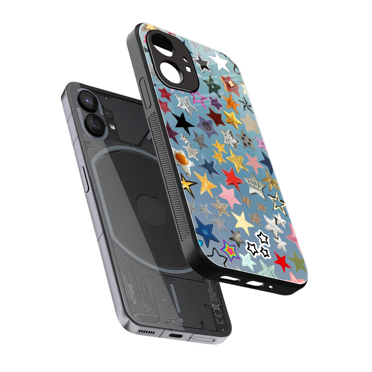 Celestial Glow sleek nothing phone 1 cover with tempered glass back and TPU edges