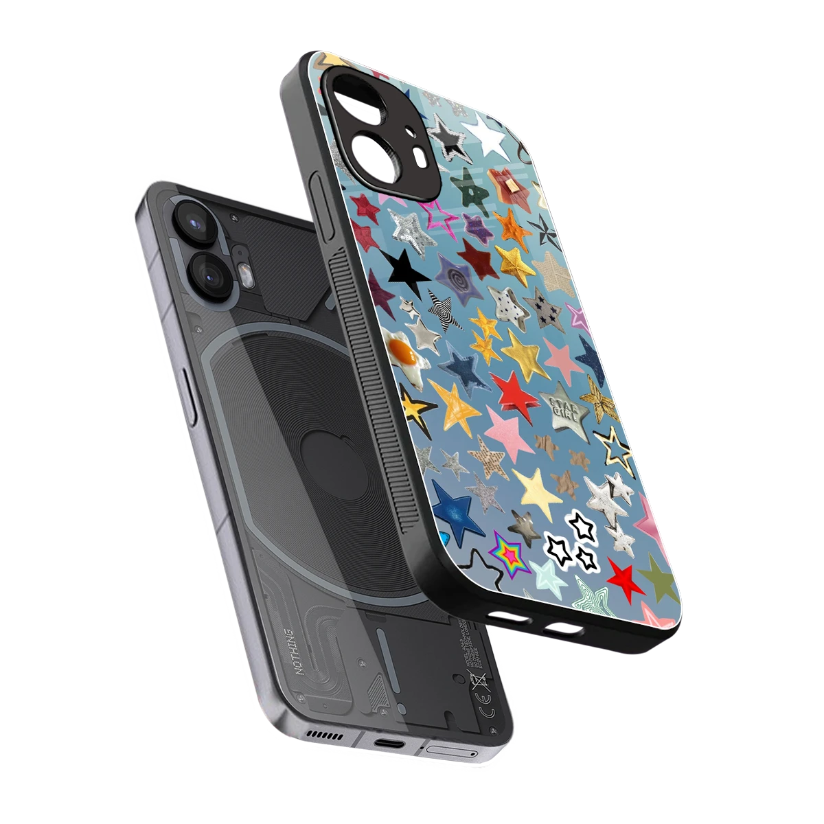 Celestial Glow sleek nothing phone 2 cover with tempered glass back and TPU edges