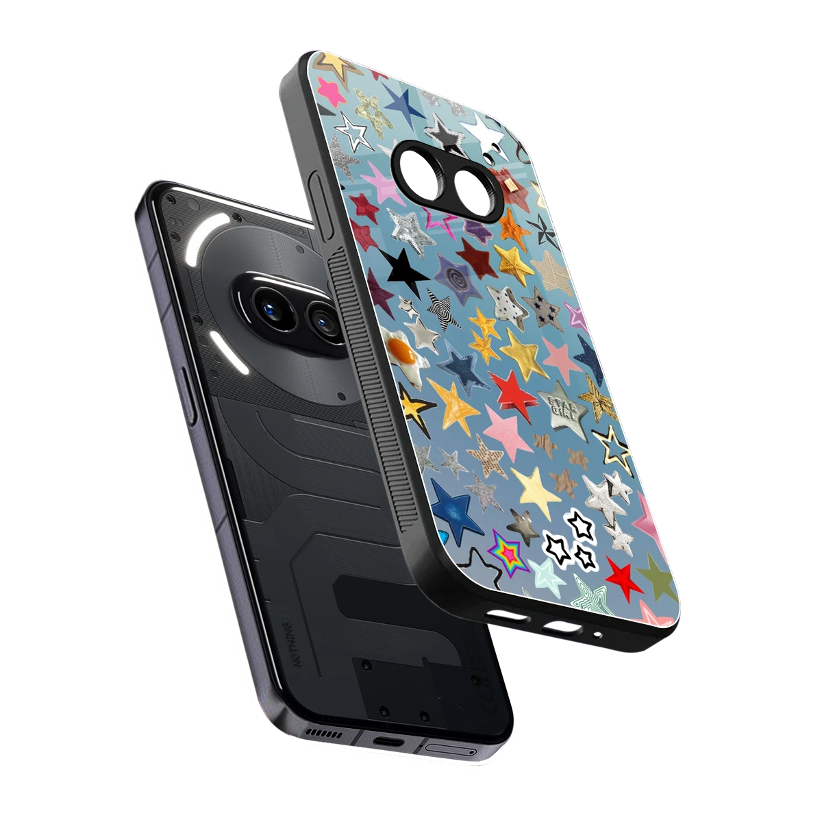 Celestial Glow sleek nothing phone 2a cover with tempered glass back and TPU edges