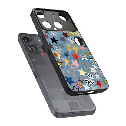 Celestial Glow sleek nothing phone 3 cover with tempered glass back and TPU edges