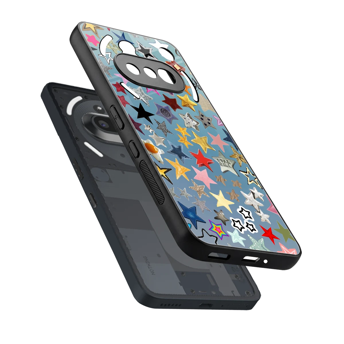 Celestial Glow sleek nothing phone 3a cover with tempered glass back and TPU edges