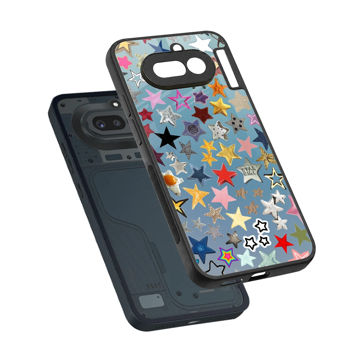 Celestial Glow sleek nothing phone 4a cover with tempered glass back and TPU edges