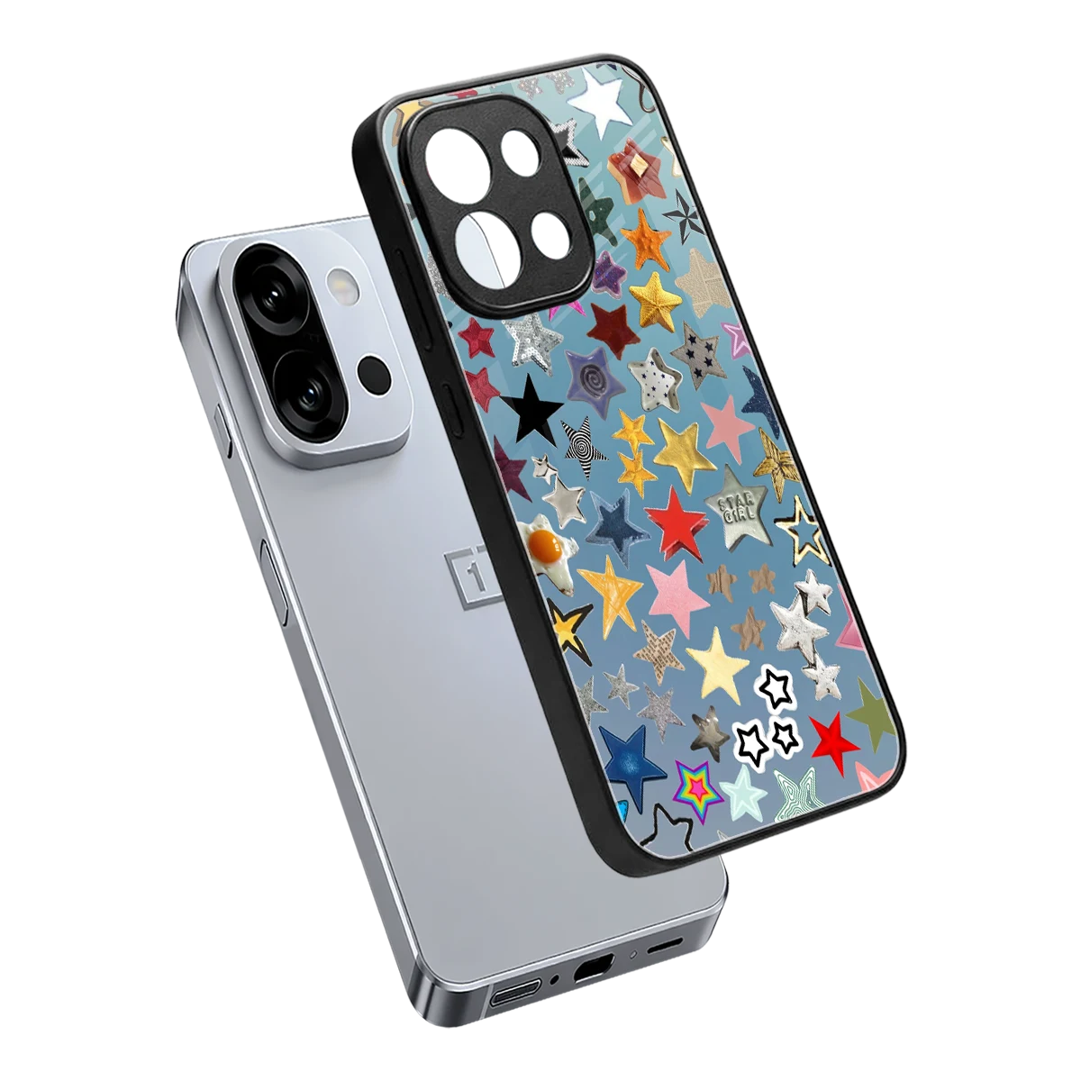 Celestial Glow sleek oneplus 13s cover with tempered glass back and TPU edges