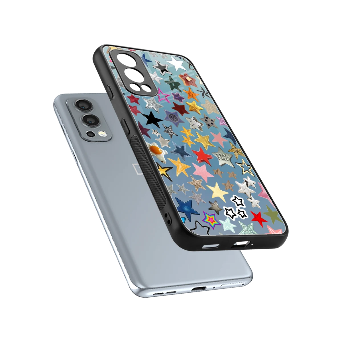 Celestial Glow sleek oneplus nord 2 cover with tempered glass back and TPU edges