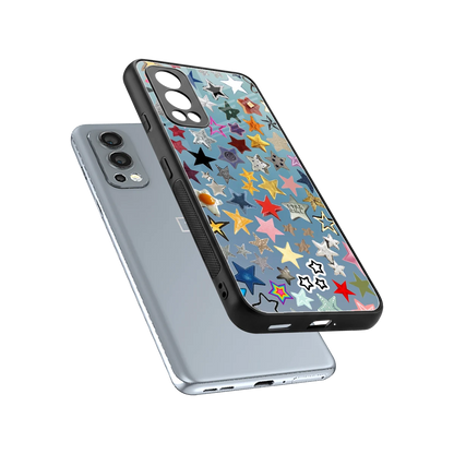 Celestial Glow sleek oneplus nord 2 cover with tempered glass back and TPU edges