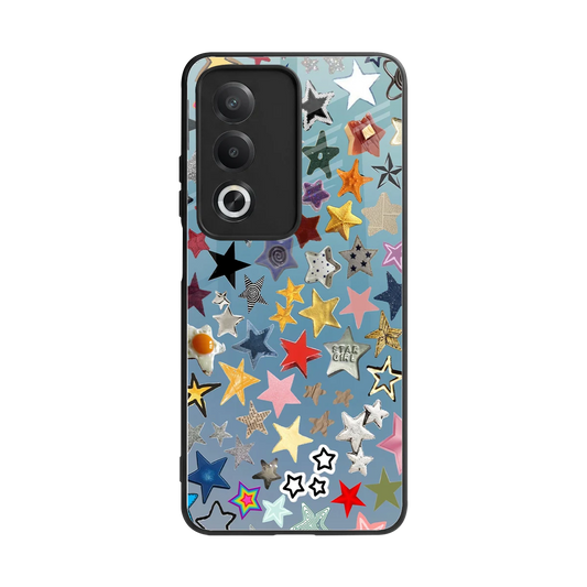 Celestial Glow back phone cover | glass case for oppo a3 pro