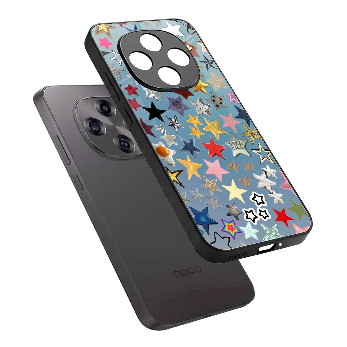 Celestial Glow sleek oppo f31 pro 5g cover with tempered glass back and TPU edges