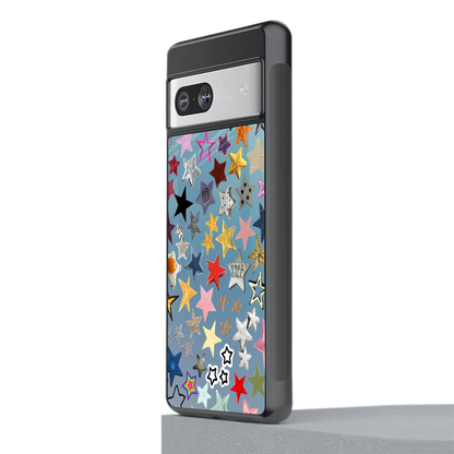 Celestial Glow stylish phone case for google pixel 7a | glossy glass and slim fit