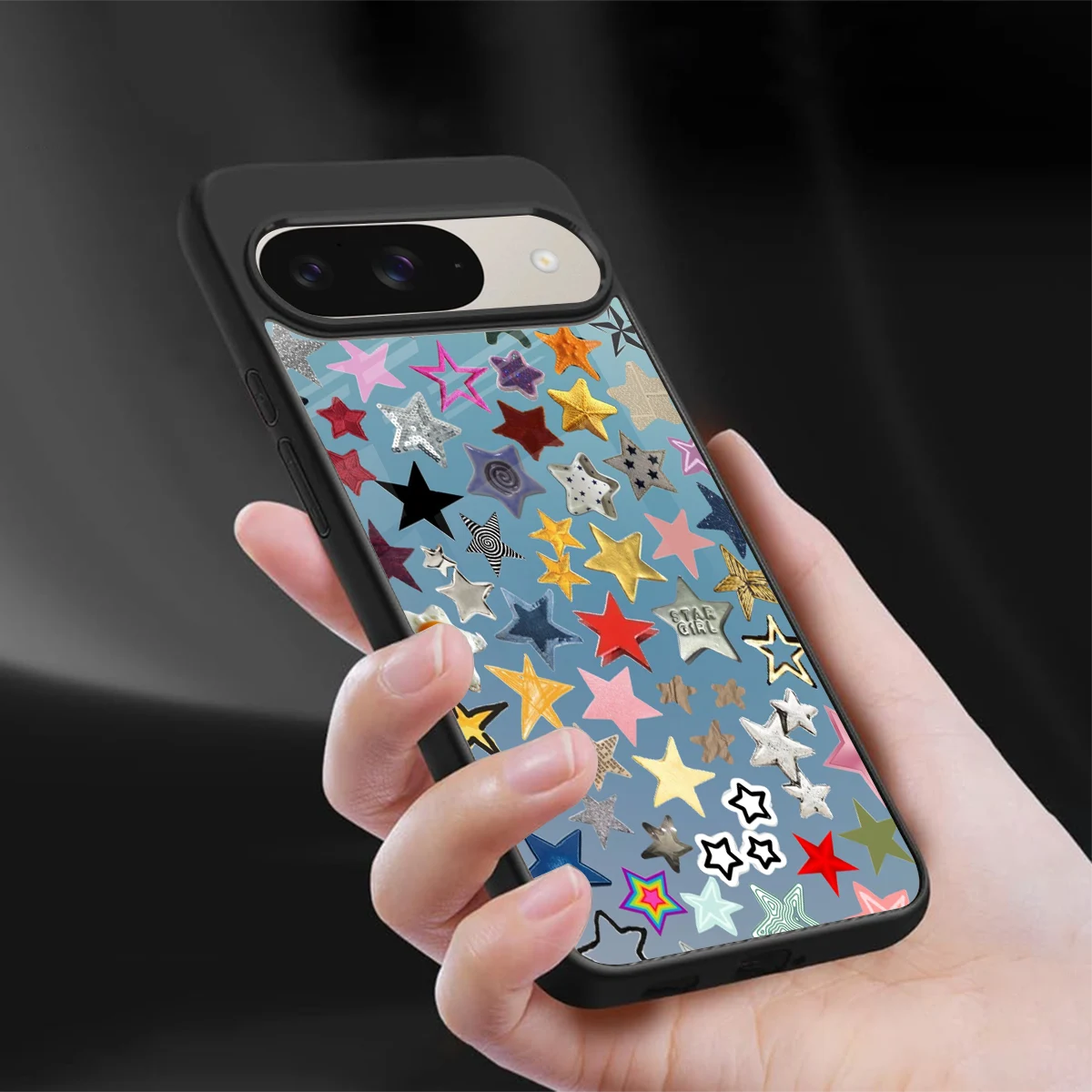 Celestial Glow sleek google pixel 9 cover with tempered glass back and TPU edges