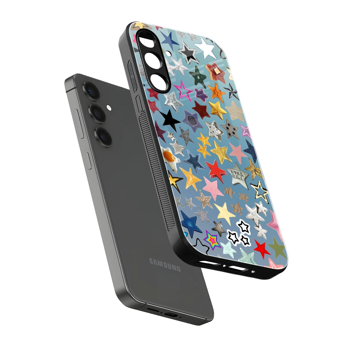 Celestial Glow sleek samsung galaxy m35 5g cover with tempered glass back and TPU edges