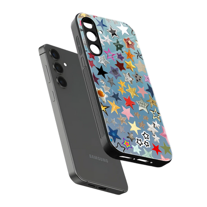 Celestial Glow sleek samsung galaxy m35 5g cover with tempered glass back and TPU edges