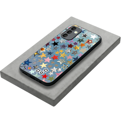Celestial Glow stylish phone case for samsung galaxy m14 5g | glossy glass and slim fit