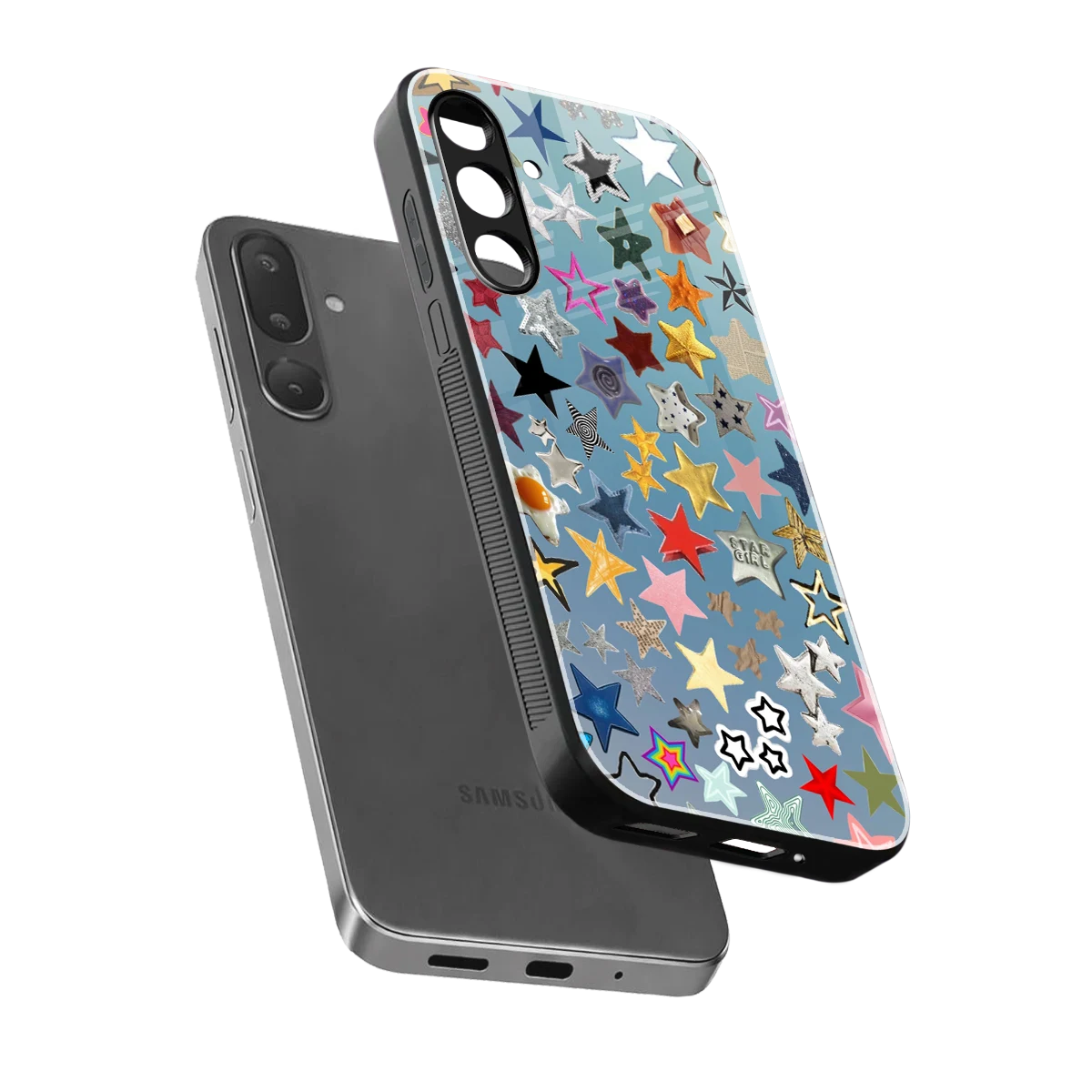 Celestial Glow sleek samsung galaxy m56 5g cover with tempered glass back and TPU edges
