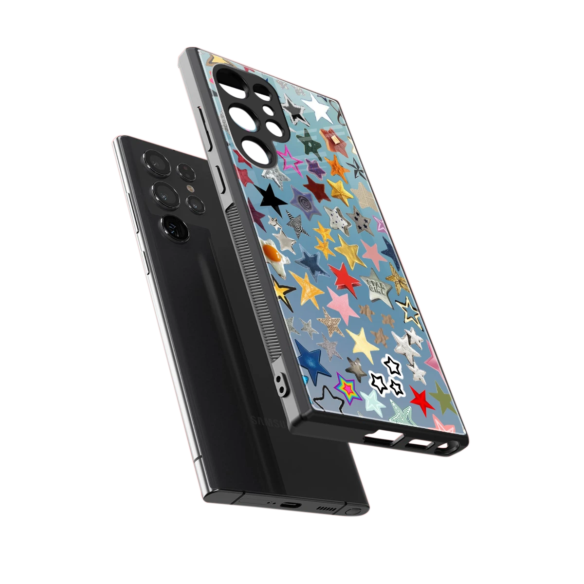 Celestial Glow sleek samsung galaxy s24 ultra cover with tempered glass back and TPU edges