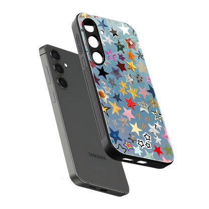 Celestial Glow sleek samsung galaxy s24 cover with tempered glass back and TPU edges
