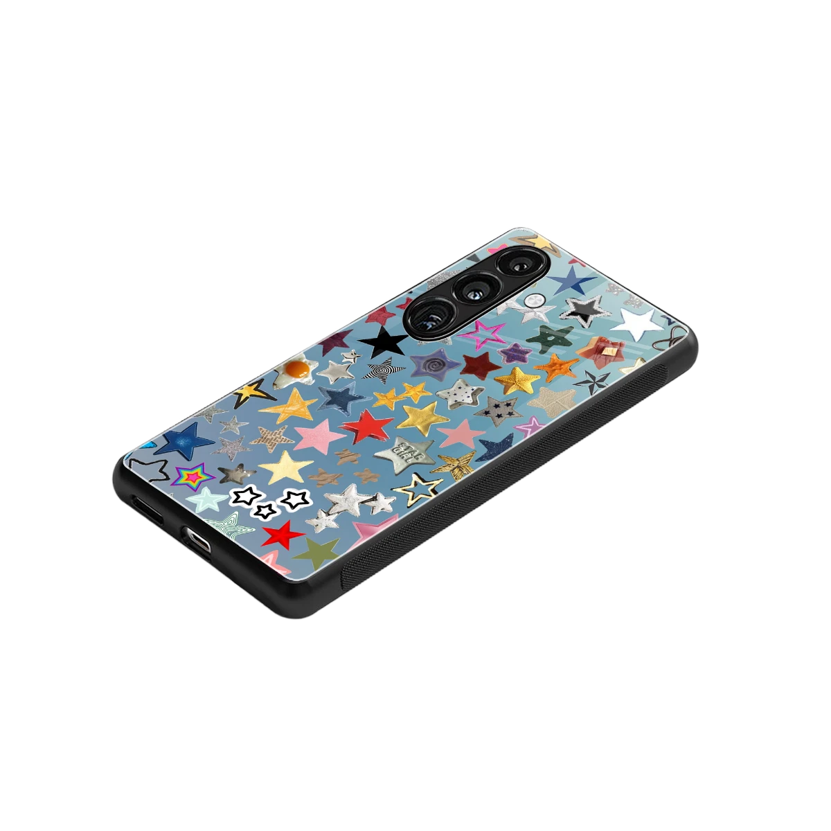 Celestial Glow stylish phone case for samsung galaxy s25 | glossy glass and slim fit